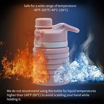 Collapsible Water Bottle Portable Reusable Silicone 19oz