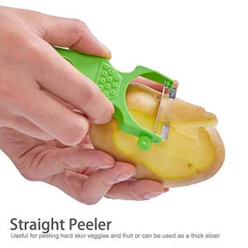 LHS Vegetable Peelers, 3 Pack Potato Peelers for Apple Fruit Carrot Zucchini Cucumber Potatoes, Stainless Steel Shredder Slicer Multifunctional Veggie and Fruit Peeler