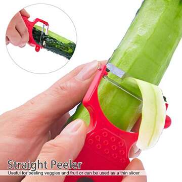 LHS Vegetable Peelers, 3 Pack Potato Peelers for Apple Fruit Carrot Zucchini Cucumber Potatoes, Stainless Steel Shredder Slicer Multifunctional Veggie and Fruit Peeler