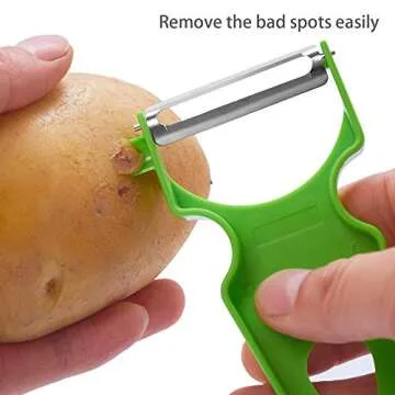 LHS Vegetable Peelers, 3 Pack Potato Peelers for Apple Fruit Carrot Zucchini Cucumber Potatoes, Stainless Steel Shredder Slicer Multifunctional Veggie and Fruit Peeler