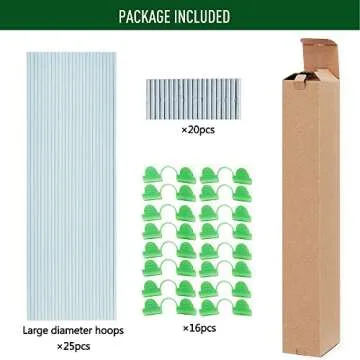 MAXPACE Greenhouse Hoops for DIY 3.5ft or Wider Grow Tunnel, Rust-Free Fiberglass Support Hoops Frame for Garden Fabric, DIY Plant Support Garden Stakes, Gardening Supplies, 25pcs