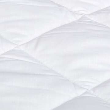 Amazon Basics Hypoallergenic Quilted Breathable Mattress Topper Pad, 18 Inches Deep, King Size, White