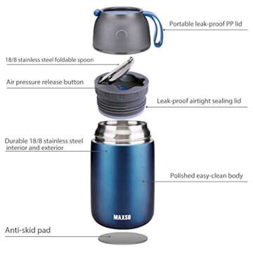 MAXSO 2 Pack Thermo Jars for Kids and Adults Meals