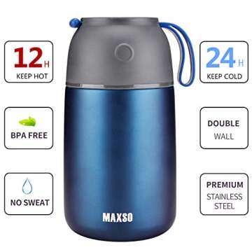 MAXSO 2 Pack Thermo Jars for Kids and Adults Meals