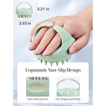 HEETA Scalp Massager with Soft Silicone Bristles for Hair Growth, Dandruff Removal, and Scalp Relaxa...