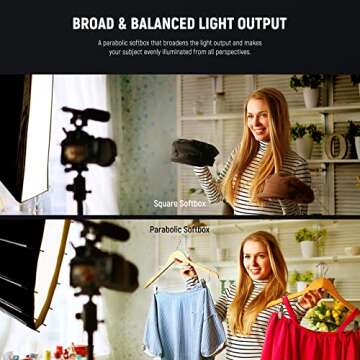 NEEWER 33inch/85cm Parabolic Softbox Quick Set up Quick Folding, with Diffusers/Honeycomb Grid/Bag, Compatible with Aputure 120d Light Dome Godox sl60w NEEWER RGB CB60 and Other Bowens Mount Lights