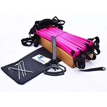 Cintz 15 Ft Pink Speed Agility Ladder Soccer Training Workout Heavy Duty Fixed Rungs