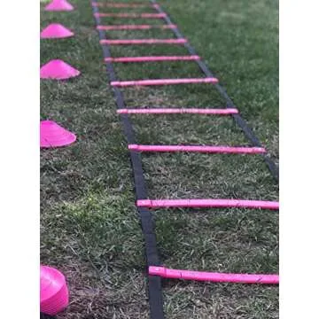 Cintz 15 Ft Pink Speed Agility Ladder Soccer Training Workout Heavy Duty Fixed Rungs