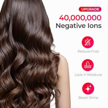 Rotating Curling Iron 1 Inch for Beach Waves - TYMO Automatic Curling Wand for Long Hair, Long Barrel Hair Curler for Women, 40 Million Ions, 8S Fast & Easy Curl for 48H, 5 Temps & Dual Voltage, Pink