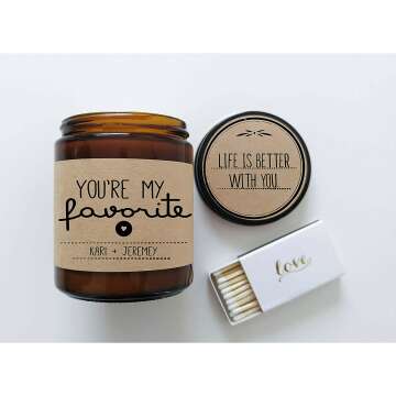 Personalized Scented Candle Jar - Romantic Gift