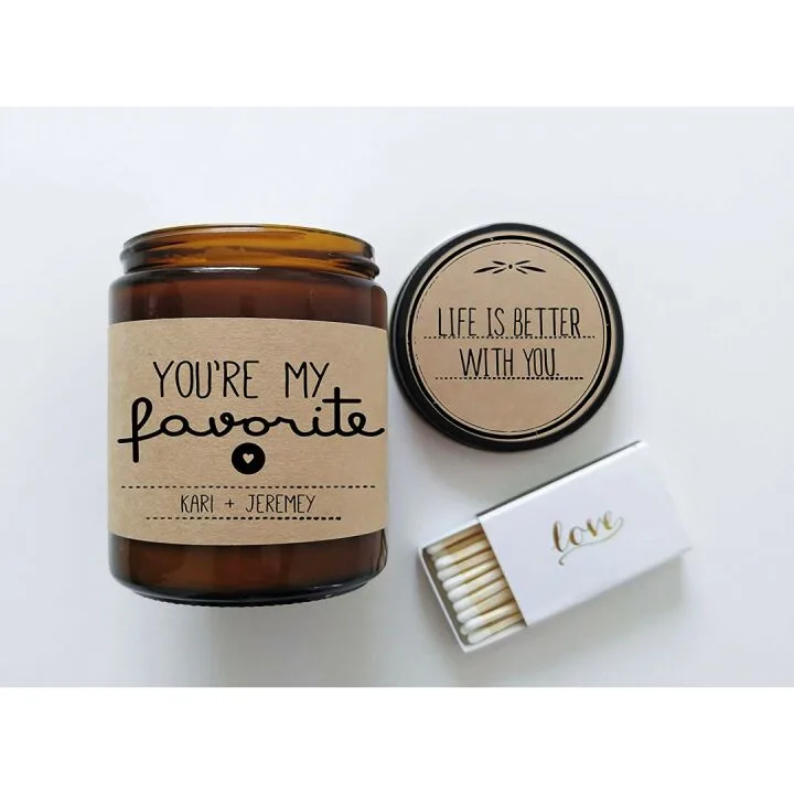 Personalized Scented Candle Jar - Romantic Gift