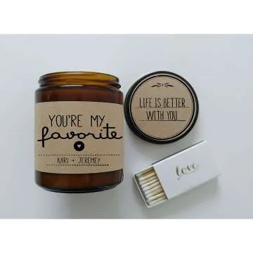 Personalized Scented Candle Jar - Romantic Gift