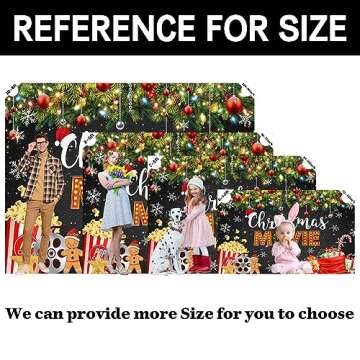 YCUCUEI 7x5ft Christmas Movie Night Backdrop Winter Merry Xmas Background Holiday Cake Table Boys Kids Birthday Party Decorations Banner Photo Booth