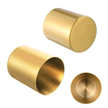 Gold Pencil Holder for Desk, 304 Stainless Steel Pencil Cup, Pen Holder Cup, Pen Pot, Makeup Brush Holder, Desktop Accessory Stationery Organizer