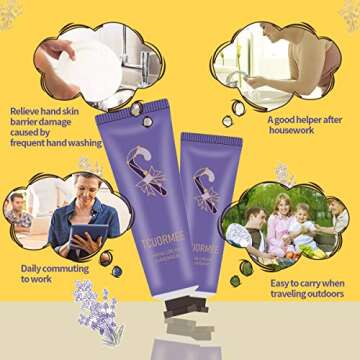 Hand Cream Gift Set,8 Pack Travel Size Nourishing Hand Cream Set with Natural Shea and Vitamin E+Cosmetic bag, Moisturizing & Hydrating for Dry Hands, Ideal Gift for Women/Men/Birthday