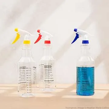 Youngever 3 Pack Empty Spray Bottles, Perfect for Cleaning Solutions (32 Ounce)