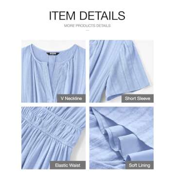 BTFBM Womens Summer 2025 Casual Maxi Dress with Pockets