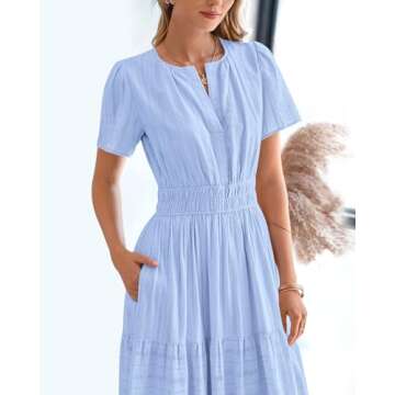 BTFBM Womens Summer 2025 Casual Maxi Dress with Pockets