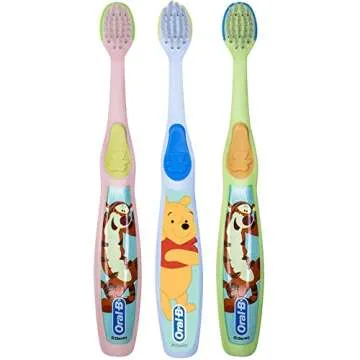 Oral-B Baby Manual Toothbrush, Pooh Characters, 0-3 Years Old - Pack of 3