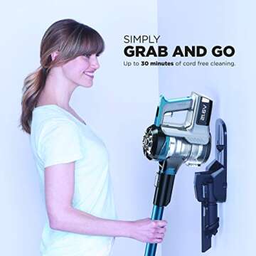 EUREKA NEC222 HyperClean Cordless Vacuum Cleaner, Deep Ocean , Blue