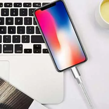 cugunu iPhone Charger, 5 Pack 3/3/6/6/10FT Apple MFi Certified USB Lightning Cable Nylon Braided Fast Charging Cord Compatible for iPhone 14/13/12/11/X/Max/8/7/6/5/SE/Plus/iPad - Silver