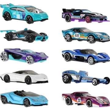 Hot Wheels 10-Pack of Toy Race Cars, Includes 1:64 Scale Corvette, Lamborghini, McLaren Originals (Amazon Exclusive)