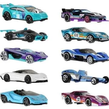 Hot Wheels 10-Pack of Toy Race Cars, Includes 1:64 Scale Corvette, Lamborghini, McLaren Originals (Amazon Exclusive)