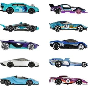 Hot Wheels 10-Pack of Toy Race Cars, Includes 1:64 Scale Corvette, Lamborghini, McLaren Originals (Amazon Exclusive)