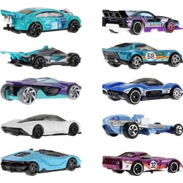 Hot Wheels 10-Pack of Toy Race Cars, Includes 1:64 Scale Corvette, Lamborghini, McLaren Originals (Amazon Exclusive)