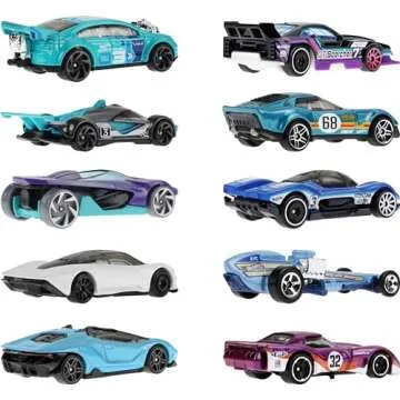 Hot Wheels 10-Pack of Toy Race Cars, Includes 1:64 Scale Corvette, Lamborghini, McLaren Originals (Amazon Exclusive)