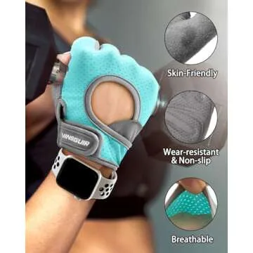 VINSGUIR Breathable Workout Gloves for Women
