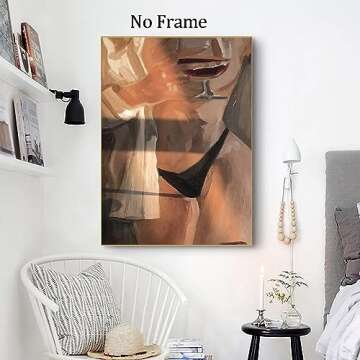 Nude Woman Pictures Female Body Art Abstract Sexy Nude Woman Female Aesthetic Poster Sexy Female Wall Art Body Aesthetic Abstract Body Painting Sexy Woman for Living Room 16x24inch No Frame