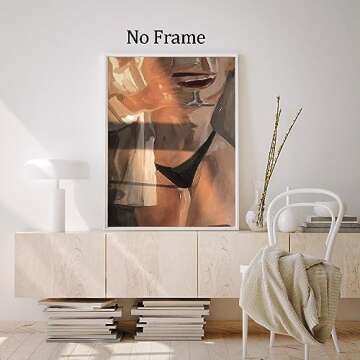 Nude Woman Pictures Female Body Art Abstract Sexy Nude Woman Female Aesthetic Poster Sexy Female Wall Art Body Aesthetic Abstract Body Painting Sexy Woman for Living Room 16x24inch No Frame