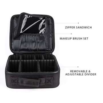 AKIRO Makeup Train Case,Makeup Case Organizer Portable Artist Storage Bag for Cosmetics, Makeup Bag,...