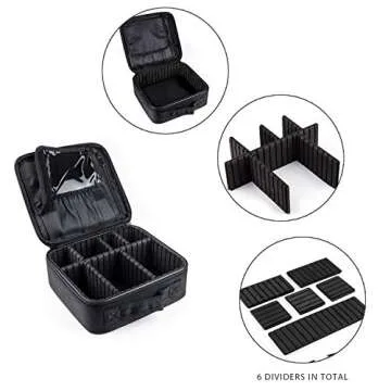 AKIRO Makeup Train Case,Makeup Case Organizer Portable Artist Storage Bag for Cosmetics, Makeup Bag,Makeup Brush Set, Toiletry Bag And Travel Accessories (Black)