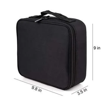 AKIRO Makeup Train Case,Makeup Case Organizer Portable Artist Storage Bag for Cosmetics, Makeup Bag,Makeup Brush Set, Toiletry Bag And Travel Accessories (Black)