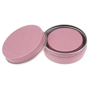 Thintinick 32 Pieces Screw Lid Round Aluminum Tins Empty Metal Jars Spice Lip Balm Candle Storage Containers Travel Cans, 2oz & 1oz Mixed Sizes (Pink)