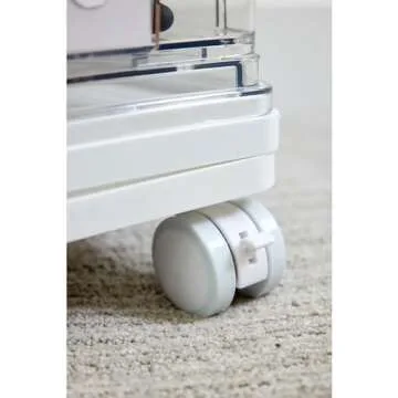 iDesign The Sarah Tanno Collection Large 7-Drawer Stacking Cosmetic Organizer Cart, Clear/White