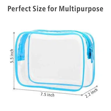 PACKISM Clear Toiletry Bag, 3 Pack TSA Approved Toiletry Bag Quart Size Bag, Travel Makeup Cosmetic Bag for Women Men, Carry on Airport Airline Compliant Bag Set