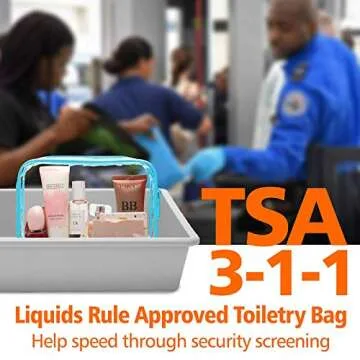 PACKISM Clear Toiletry Bag, 3 Pack TSA Approved Toiletry Bag Quart Size Bag, Travel Makeup Cosmetic Bag for Women Men, Carry on Airport Airline Compliant Bag Set