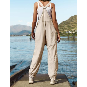 ZESICA Women's Casual Adjustable Overalls Jumpsuit with Pockets