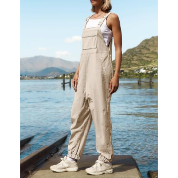 ZESICA Women's Casual Adjustable Overalls Jumpsuit with Pockets