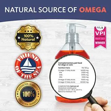 Brilliant Salmon Oil for Dogs, Cats & Puppies | Omega 3 Fish Oil Liquid Supplement with DHA, EPA Fatty Acids | Supports Skin and Coat, Immune System & Joint Function | Hofseth BioCare (2 x 10oz)