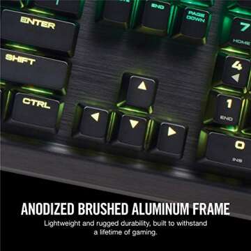 CORSAIR K70 RGB MK.2 Mechanical Gaming Keyboard - USB Passthrough & Media Controls - Tactile & Clicky - Cherry MX Blue - RGB LED Backlit, CH-9109011-NA