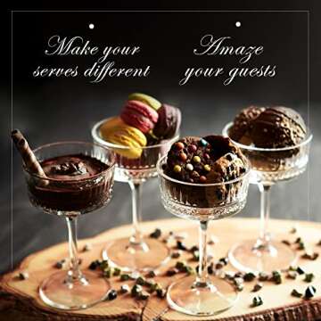 Vintage Coupe Glasses Set - Elegant Cocktail and Dessert Glassware