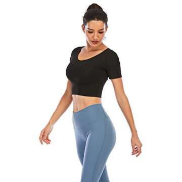 ECUPPER Women Athletic Crop Top with Backless Design