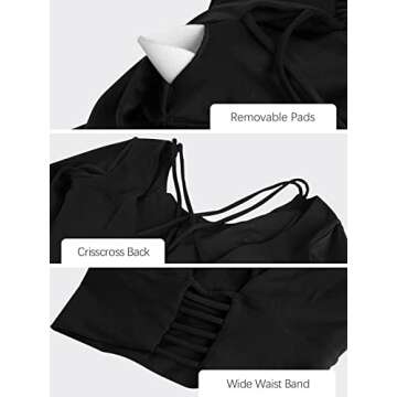ECUPPER Women Athletic Crop Top with Backless Design