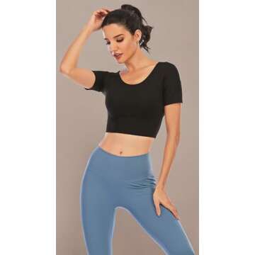ECUPPER Women Athletic Crop Top with Backless Design