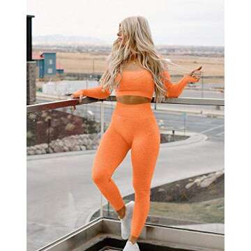 HYZ Women High Waist Workout Gym Yoga Seamless Outfit