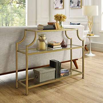 Crosley Furniture Aimee Sofa Console Table with Storage Shelves for Hall, Entryway, or Living Room, ...
